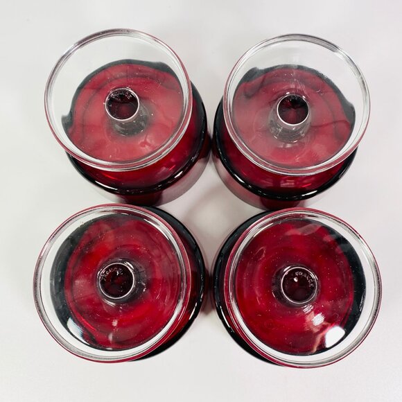 4 Arcoroc Cristal D’Arques Luminarc CAVALIER RUBY RED Glass Dessert Champagne - Picture 5 of 6